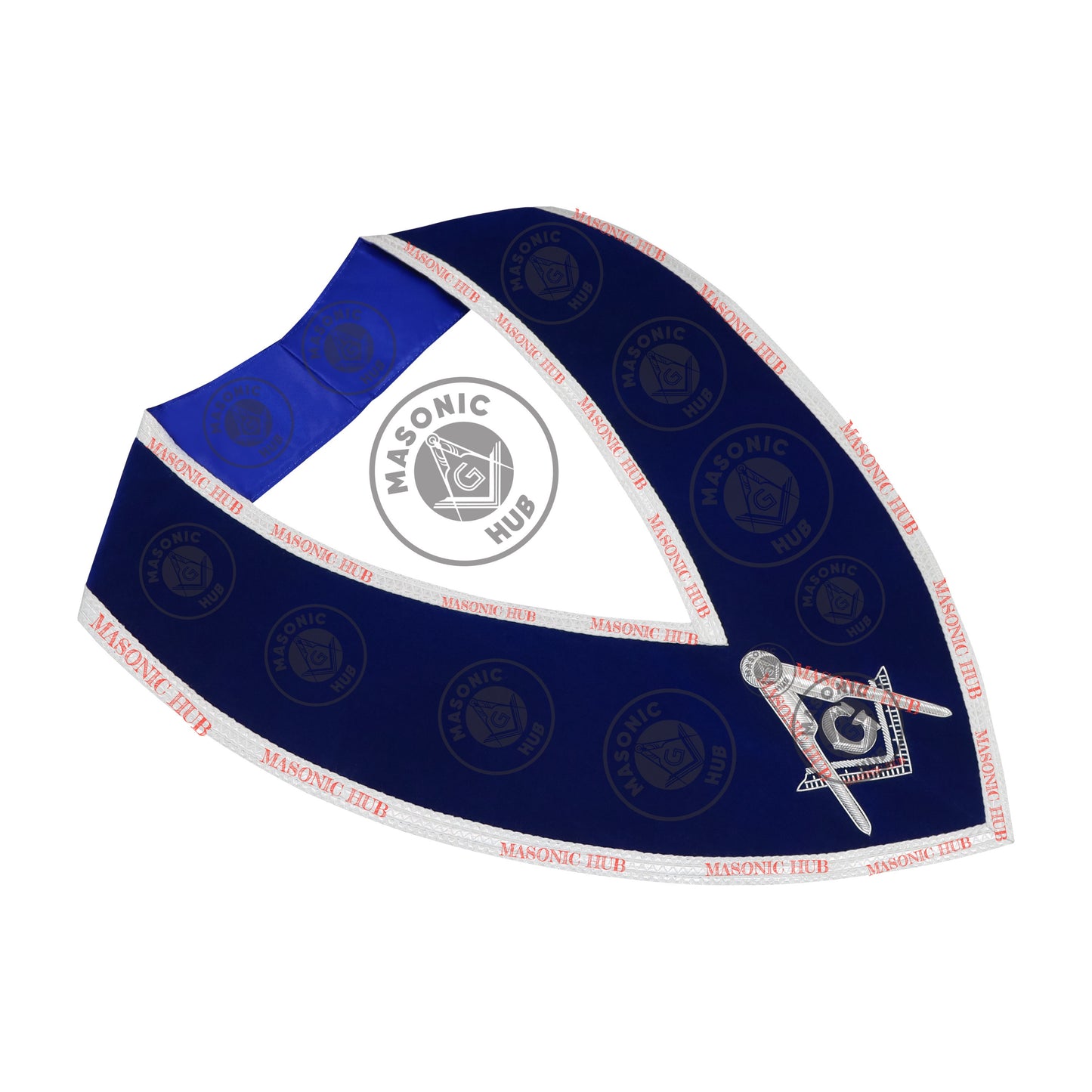 Masonic Master Mason Collar – Blue Velvet Blue Lodge Officer Freemason Regalia