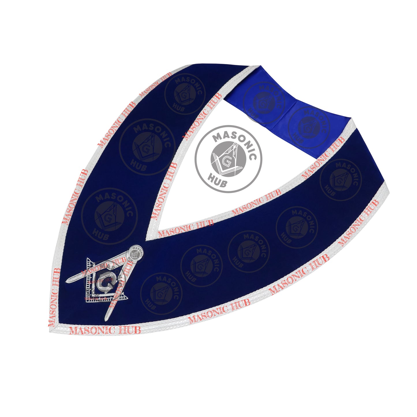 Masonic Master Mason Collar – Blue Velvet Blue Lodge Officer Freemason Regalia
