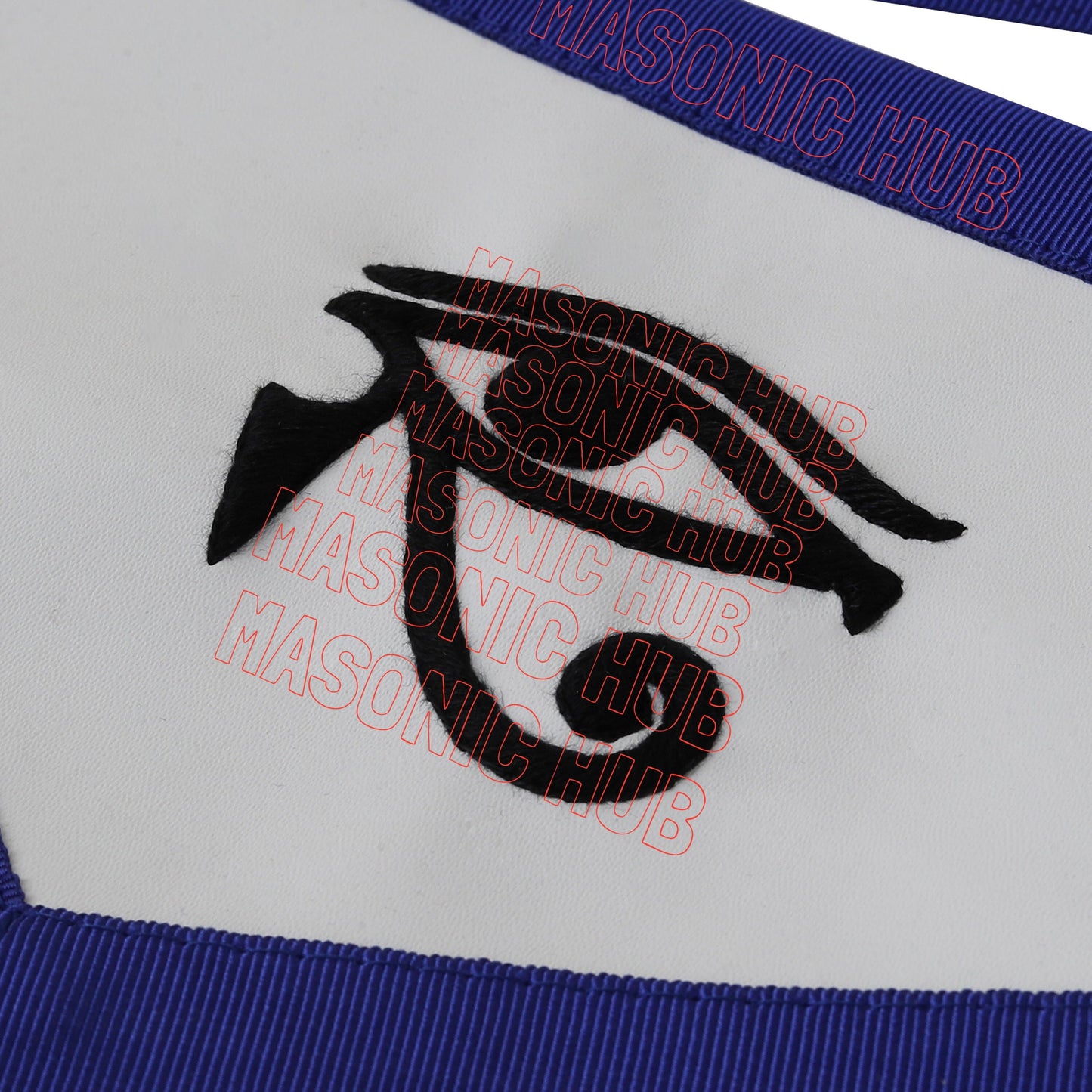 Masonic Master Mason Apron - with Compass & Square, Sunburst, Black Eye & Pillar