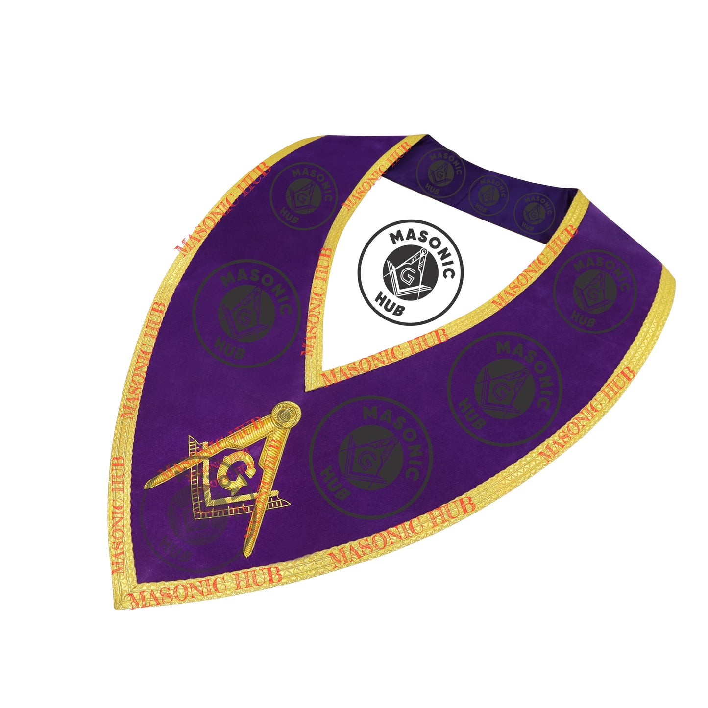 Masonic Master Mason Collar – Purple Velvet Blue Lodge Officer Freemason Regalia