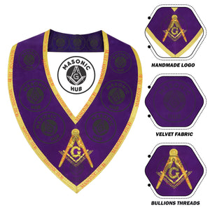 Masonic Master Mason Collar – Purple Velvet Blue Lodge Officer Freemason Regalia Masonic Hub