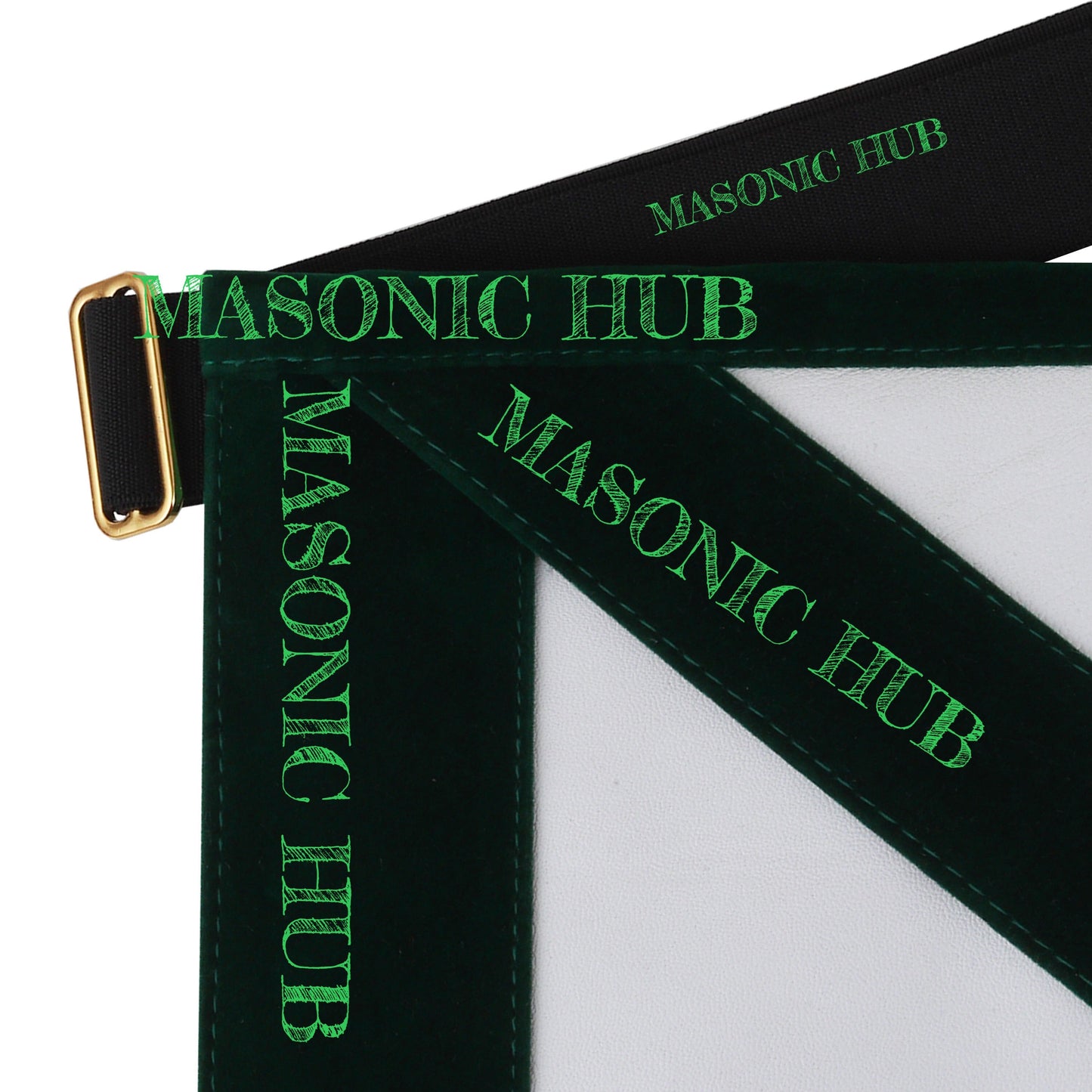 Hand-Embroidered Allied Masonic Degree (AMD) Officer Apron - Sentinel Regalia