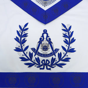 Past Master Masonic Apron – Genuine Lambskin Regalia with Silk Threads & Bullion Embroidery – Compass & Quadrant Design Masonic Hub