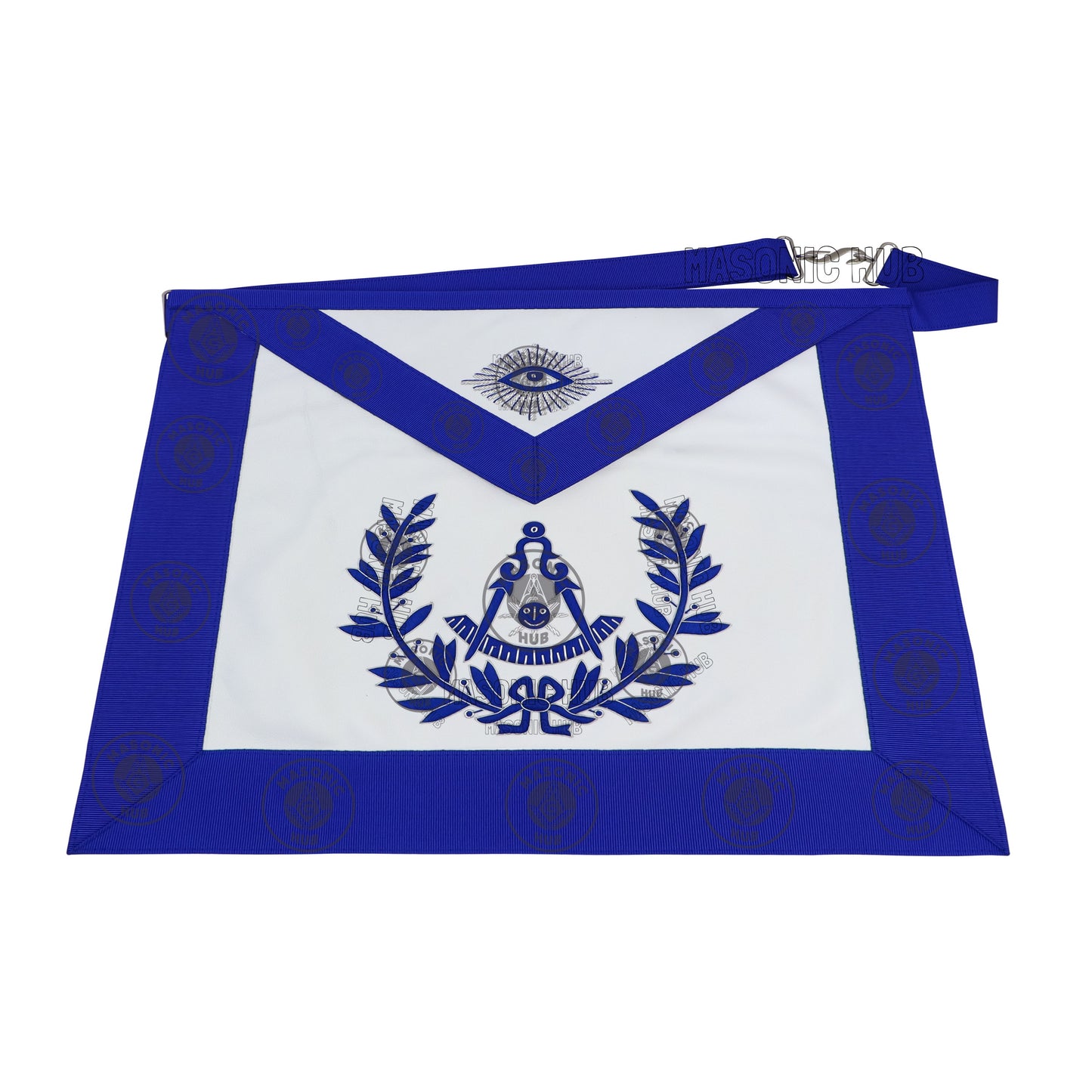 Past Master Masonic Apron – Genuine Lambskin Regalia with Silk Threads & Bullion Embroidery – Compass & Quadrant Design