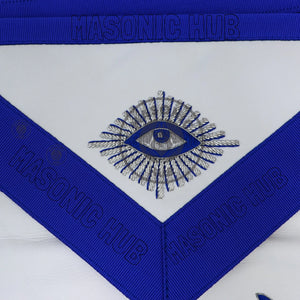 Past Master Masonic Apron – Genuine Lambskin Regalia with Silk Threads & Bullion Embroidery – Compass & Quadrant Design Masonic Hub