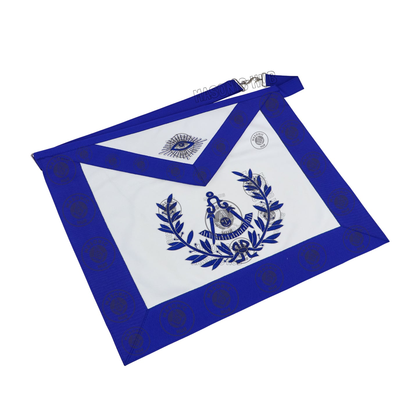 Past Master Masonic Apron – Genuine Lambskin Regalia with Silk Threads & Bullion Embroidery – Compass & Quadrant Design