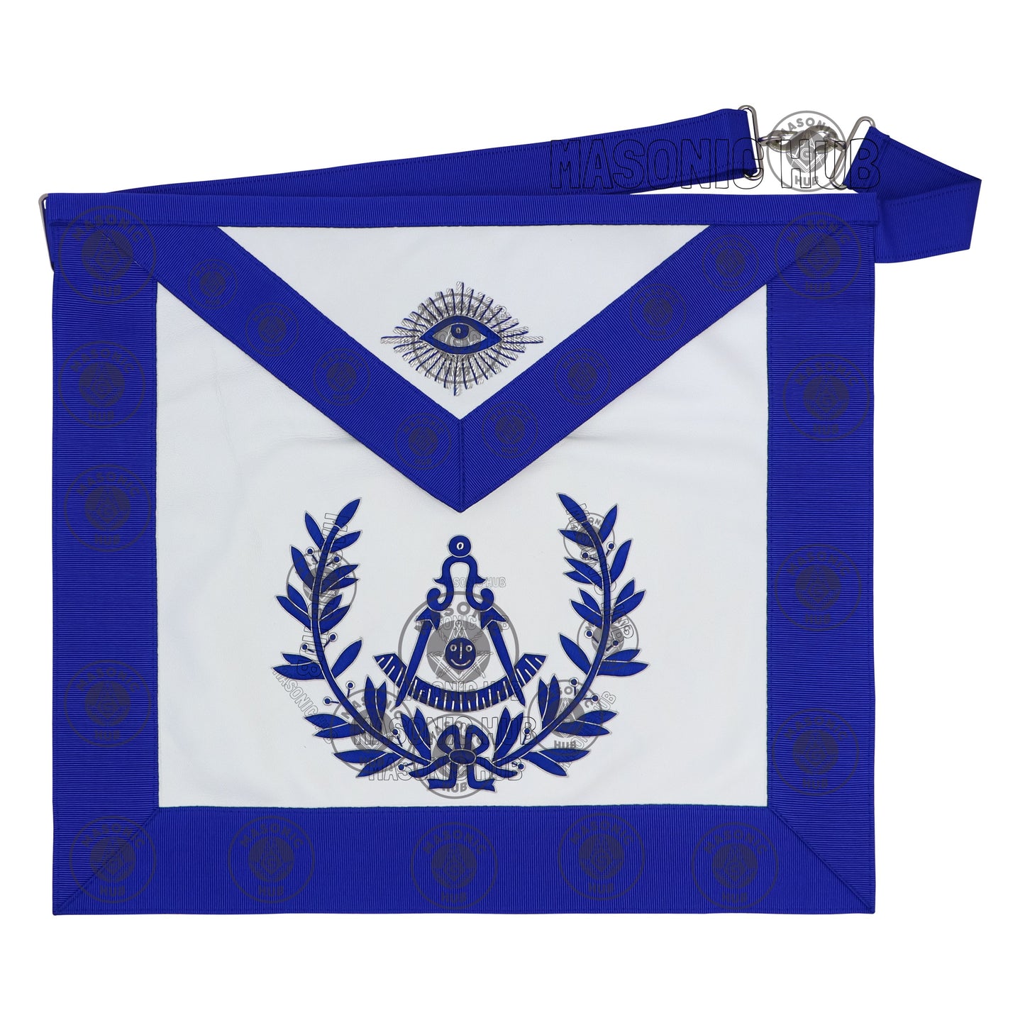 Past Master Masonic Apron – Genuine Lambskin Regalia with Silk Threads & Bullion Embroidery – Compass & Quadrant Design