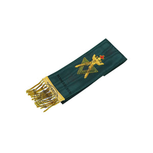 Allied Masonic Degrees Bible Marker – Hand Embroidered Green Ribbon AMD Symbol Masonic Hub