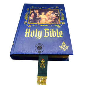 Allied Masonic Degrees Bible Marker – Hand Embroidered Green Ribbon AMD Symbol Masonic Hub