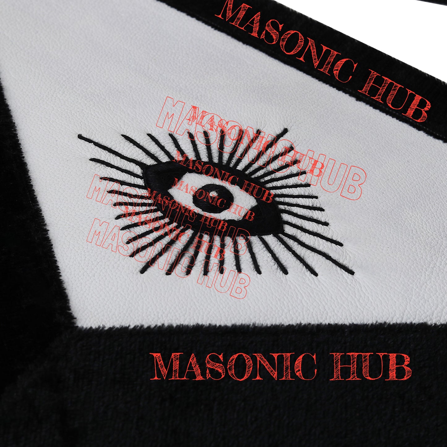 Masonic Master Mason Funeral Apron 100% Lambskin Hand Embroidered+BLACK VELVET