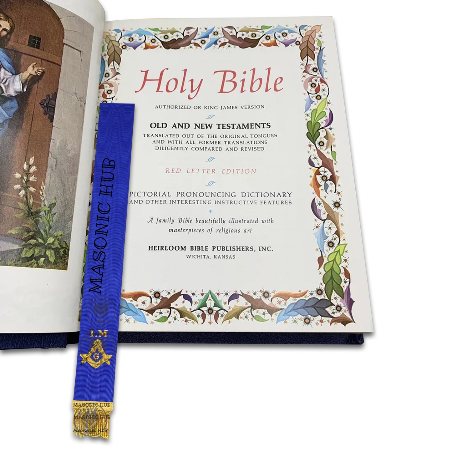 Installed Master (I.M.) Masonic Bible Marker – Hand Embroidered Square & Compass