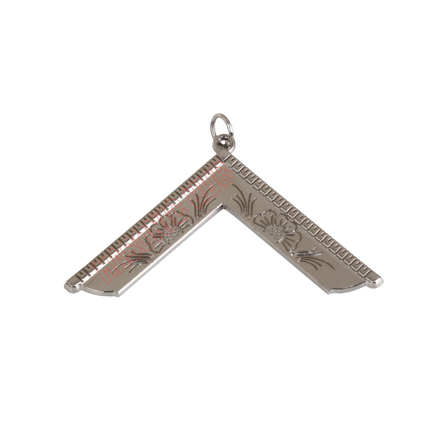 Blue Lodge Masonic Working Tools Chain Collar – Silver Plated with Blue Velvet Backing & Worshipful Master Jewel