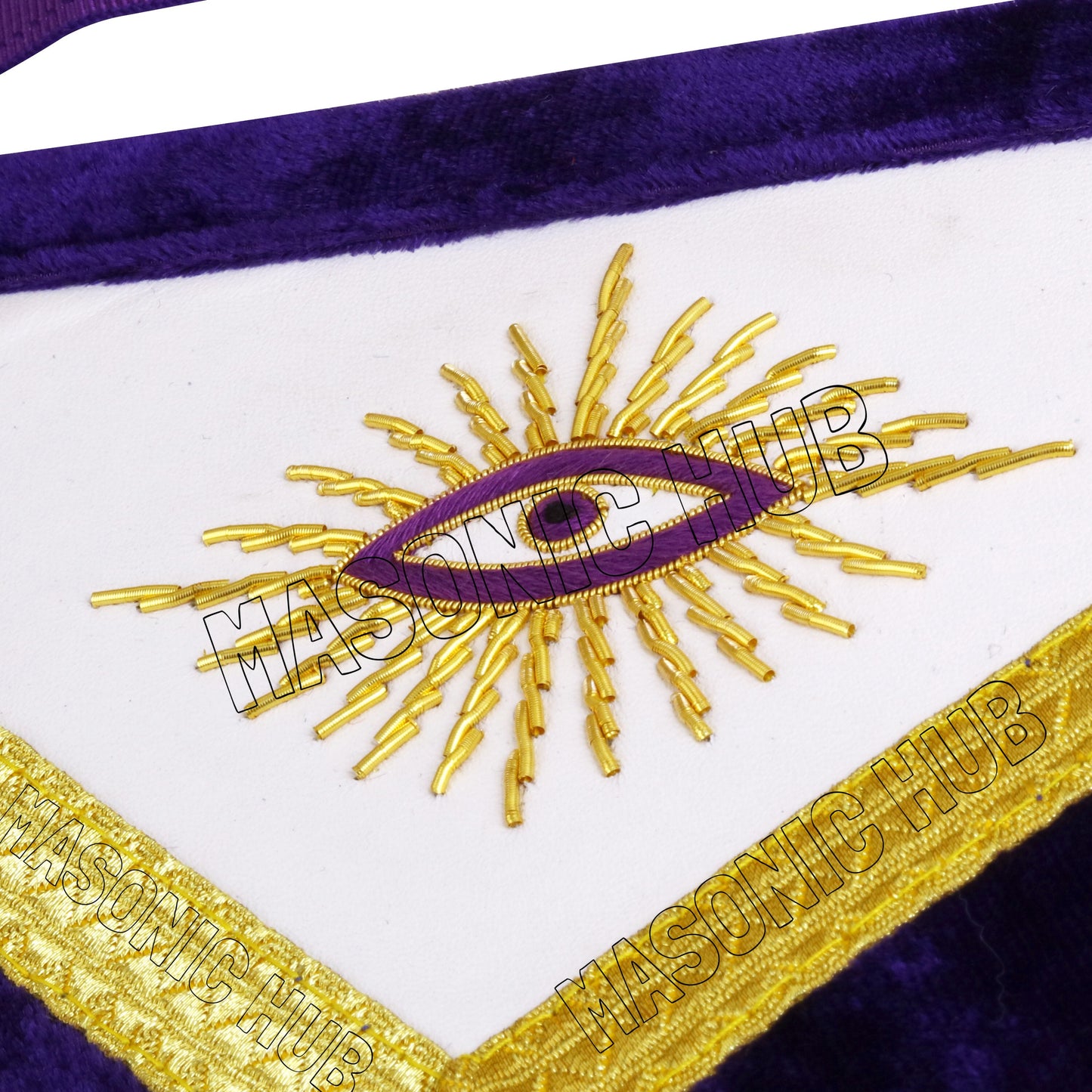 MASONIC GRAND LODGE MASTER MASON 100% LAMBSKIN APRON + CHAIN COLLAR + GAUNTLETS