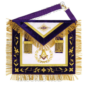 MASONIC GRAND LODGE MASTER MASON 100% LAMBSKIN APRON + CHAIN COLLAR + GAUNTLETS Masonic Hub