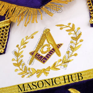 MASONIC GRAND LODGE MASTER MASON 100% LAMBSKIN APRON + CHAIN COLLAR + GAUNTLETS Masonic Hub