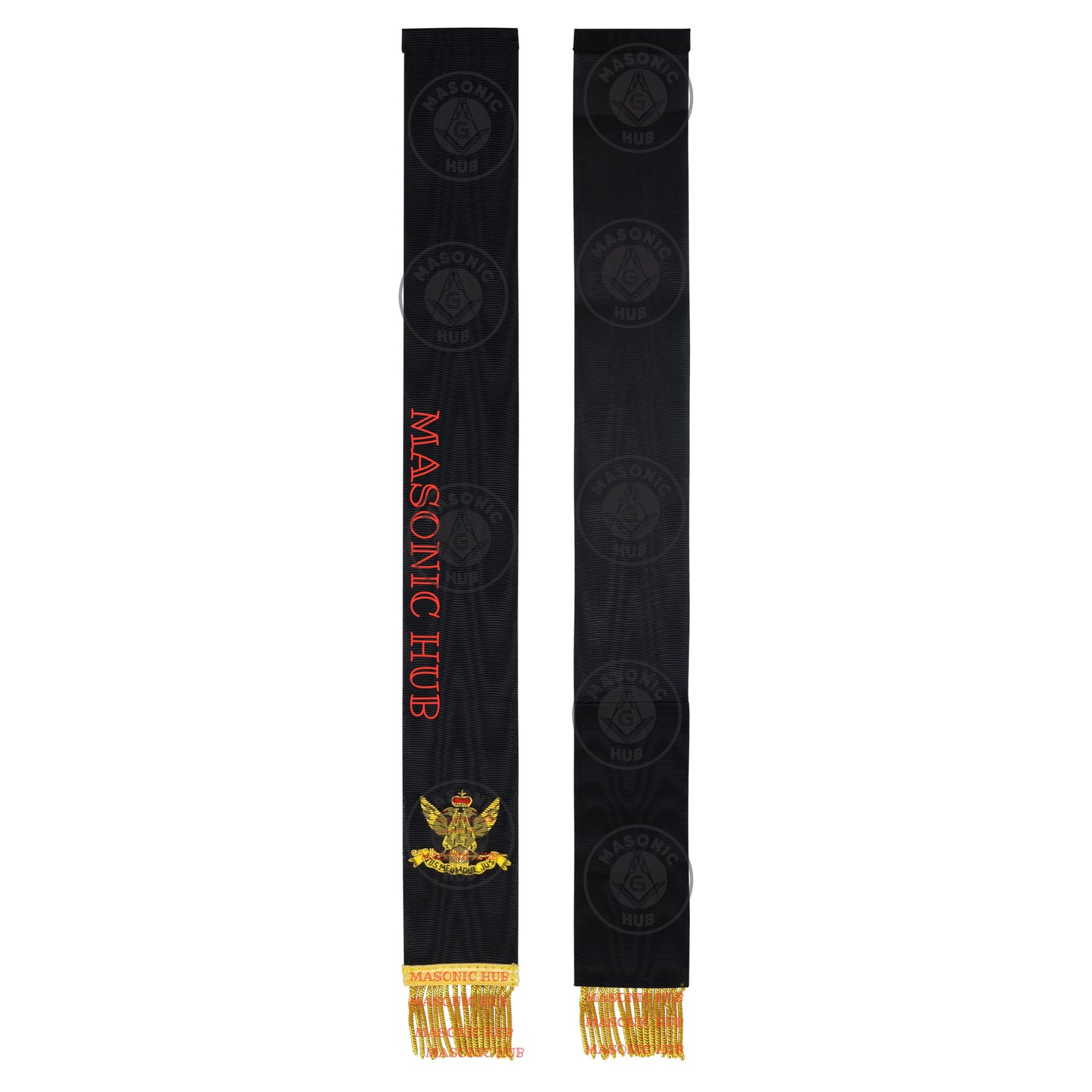 Scottish Rite Bible Marker – Hand Embroidered Black Ribbon with Gold Fringe