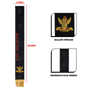 Scottish Rite Bible Marker – Hand Embroidered Black Ribbon with Gold Fringe Masonic Hub