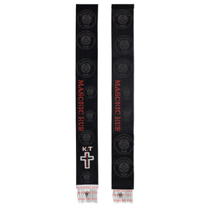 Knight Templar Black Bible Marker – Hand Embroidered Silver Cross Bullion Fringe Masonic Hub