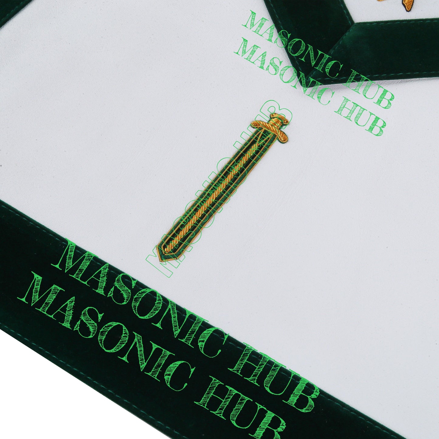 Hand-Embroidered Allied Masonic Degree (AMD) Officer Apron - Sentinel Regalia