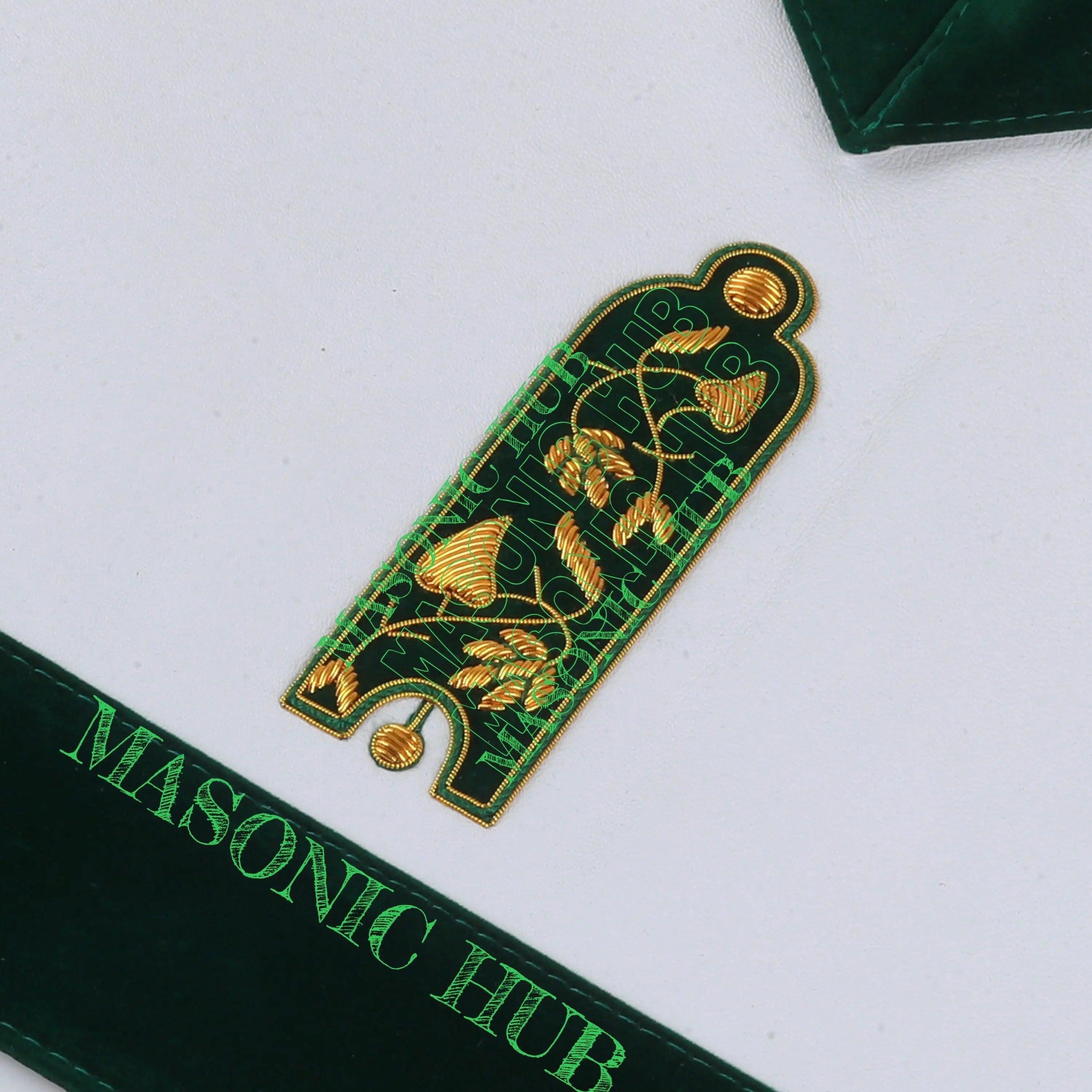 Hand-Embroidered Allied Masonic Degree (AMD) Officer Apron Junior Warde Regalia My Store