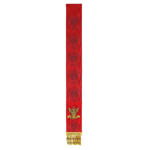 Scottish Rite Bible Marker – Hand Embroidered Red Ribbon with Gold Fringe Masonic Hub