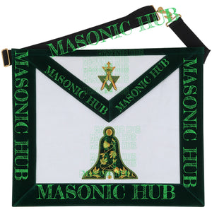 Hand-Embroidered Allied Masonic Degree (AMD) Officer Apron Senior Warden Regalia My Store