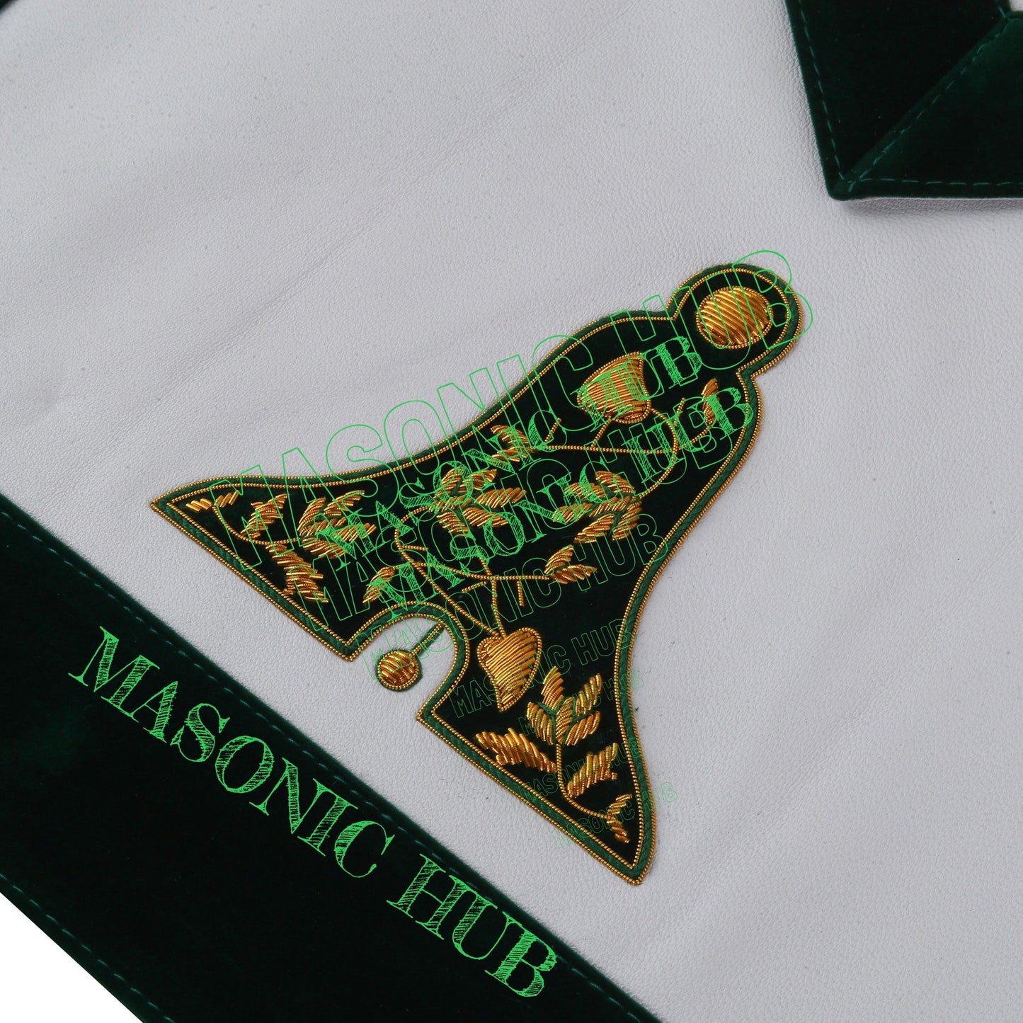 Hand-Embroidered Allied Masonic Degree (AMD) Officer Apron Senior Warden Regalia