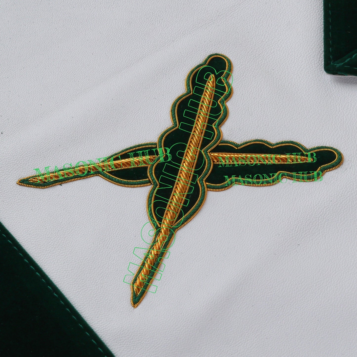Hand-Embroidered Allied Masonic Degree (AMD) Officer Apron Secretary - Regalia