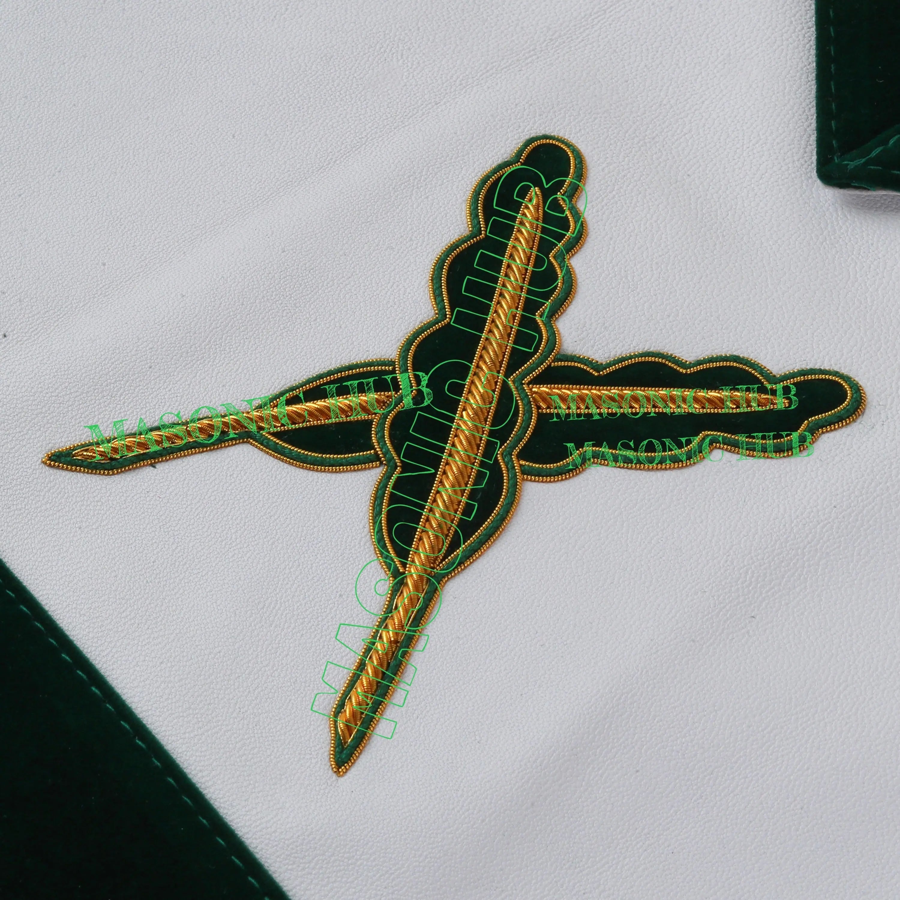 Hand-Embroidered Allied Masonic Degree (AMD) Officer Apron Secretary - Regalia My Store