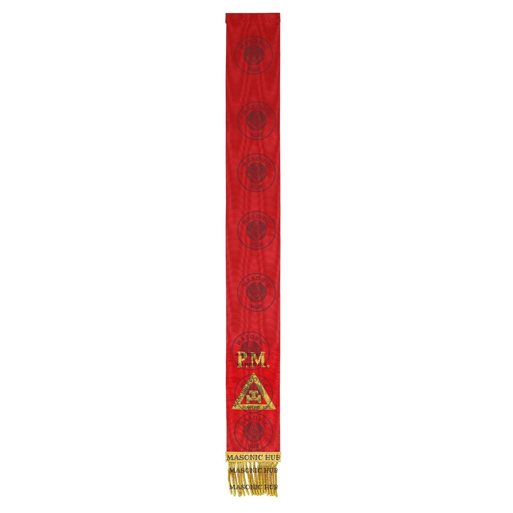 Royal Arch Bible Marker Virtual Past Master - Red Ribbon with Gold Embroidery Masonic Hub