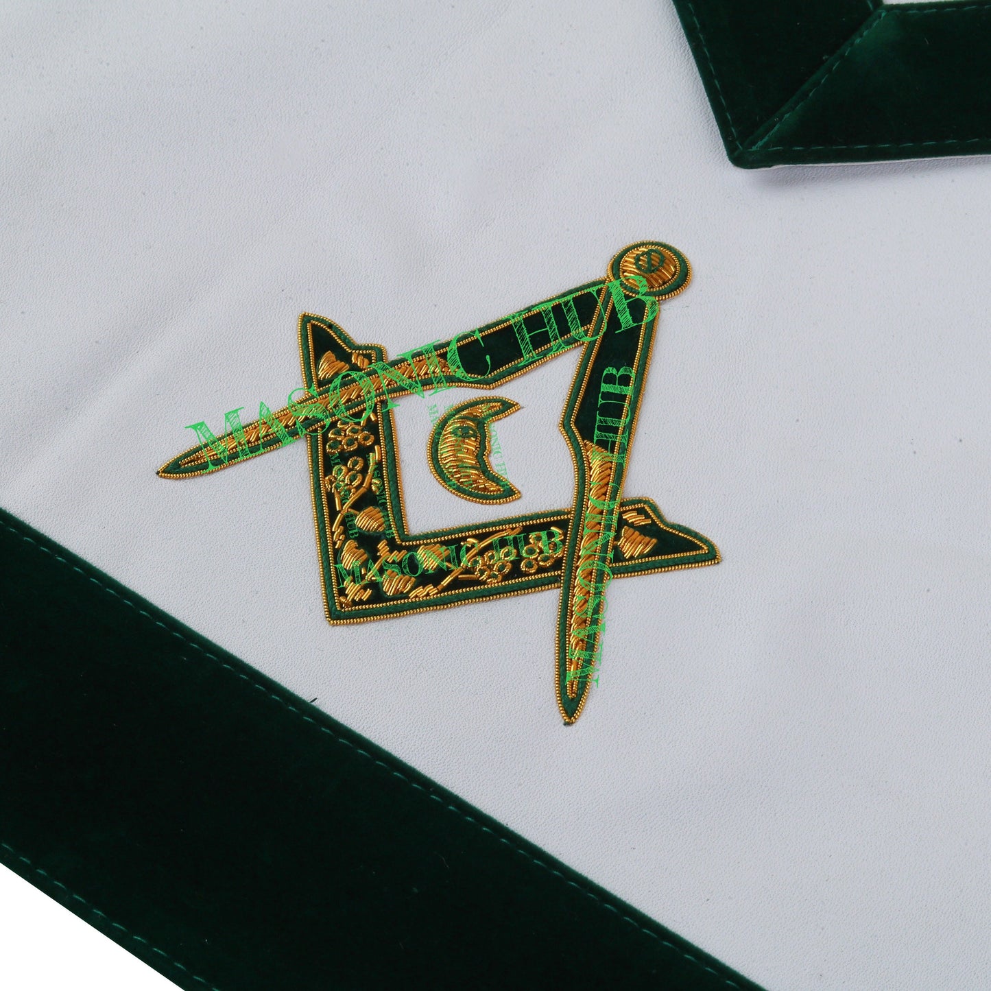 Hand-Embroidered Allied Masonic Degree (AMD) Officer Apron Junior Deacon Regalia
