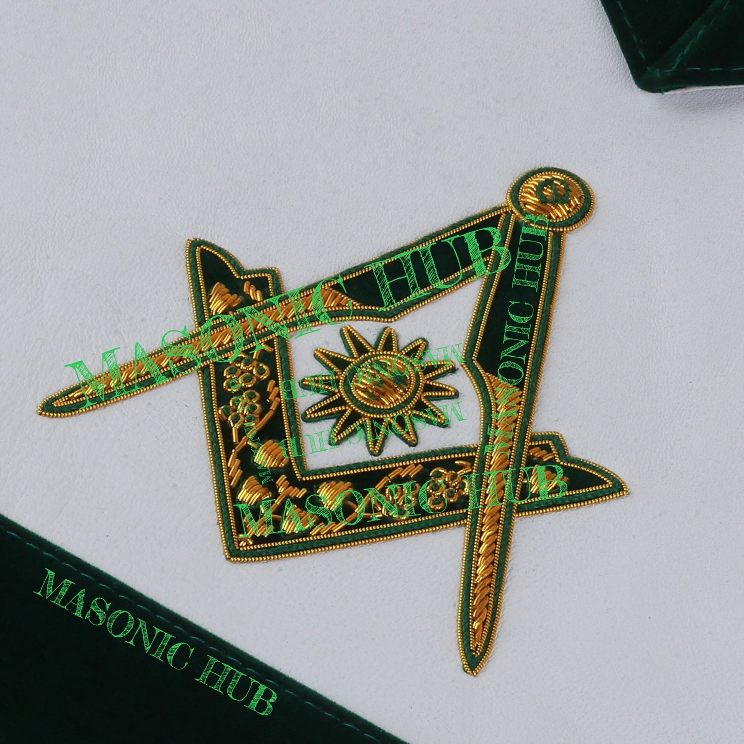 Hand-Embroidered Allied Masonic Degree (AMD) Officer Apron Senior Deacon Regalia