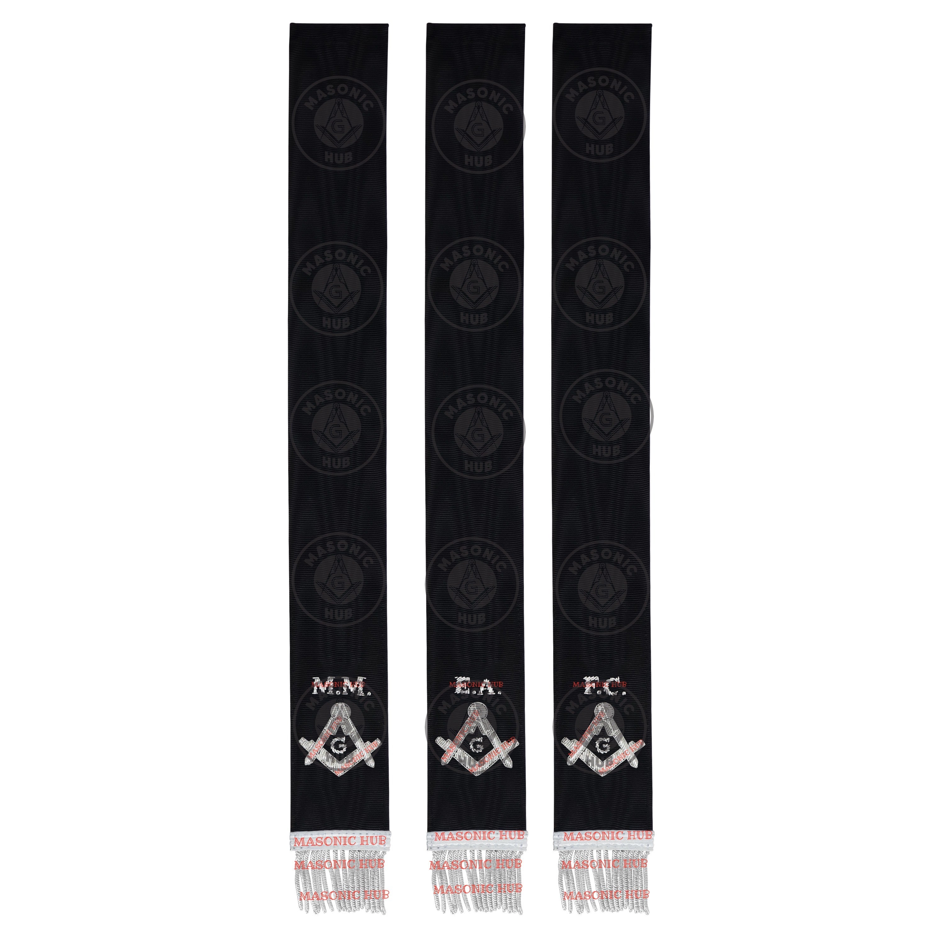 Masonic Bible Markers Set of 3 – Hand Embroidered Black & Silver Funeral Regalia Masonic Hub