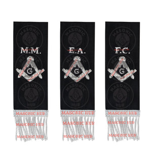 Masonic Bible Markers Set of 3 – Hand Embroidered Black & Silver Funeral Regalia Masonic Hub