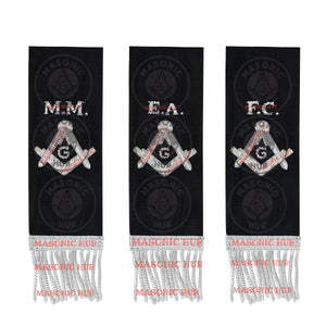 Masonic Bible Markers Set of 3 – Hand Embroidered Black & Silver Funeral Regalia Masonic Hub