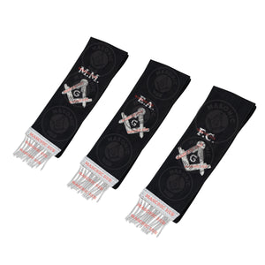 Masonic Bible Markers Set of 3 – Hand Embroidered Black & Silver Funeral Regalia Masonic Hub