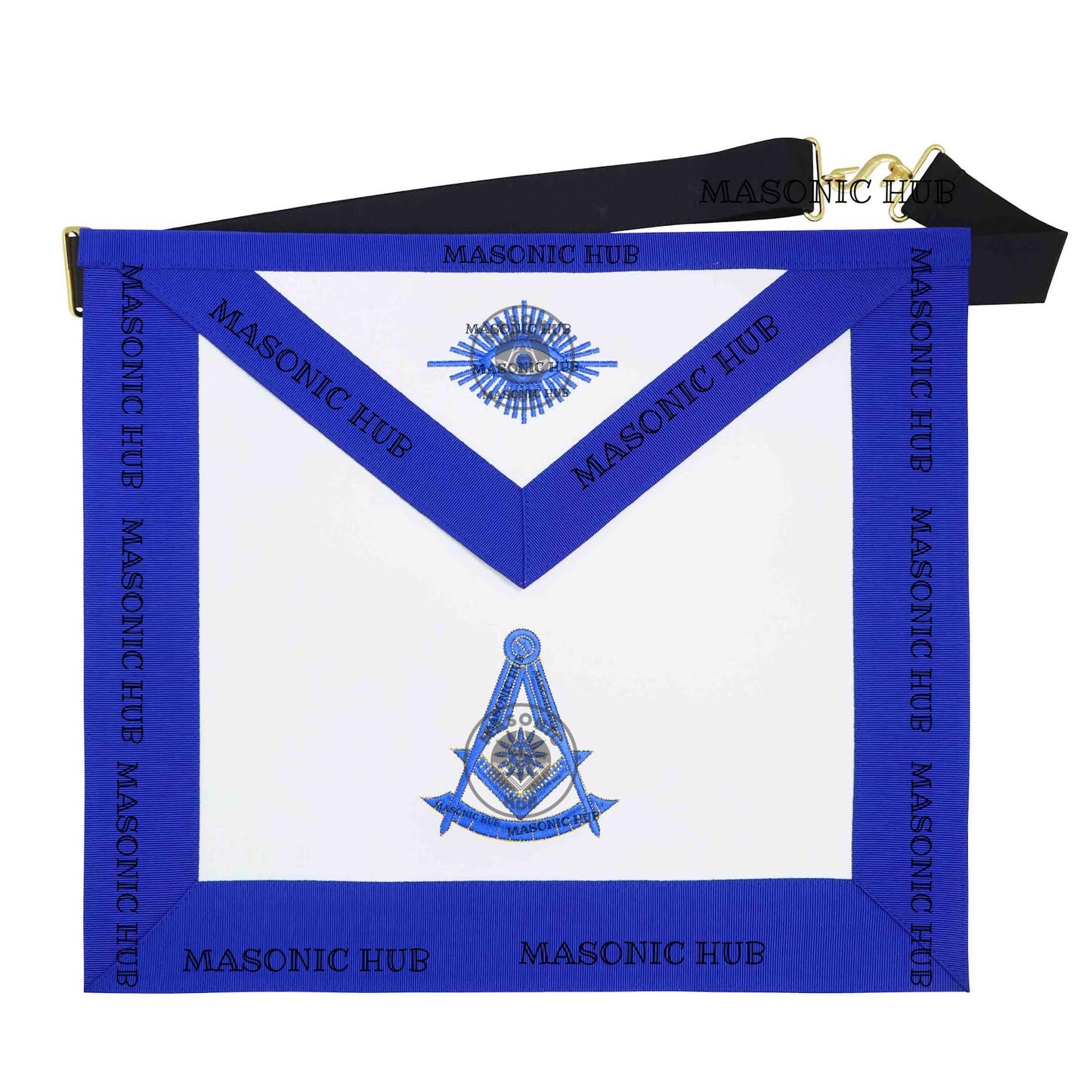 Masonic Past Master Apron – Freemason Blue Lodge Regalia with Machine Embroidery