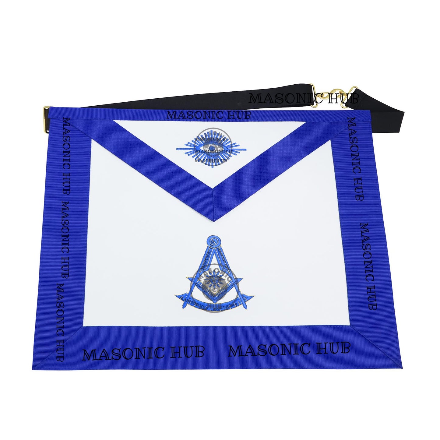 Masonic Past Master Apron – Freemason Blue Lodge Regalia with Machine Embroidery