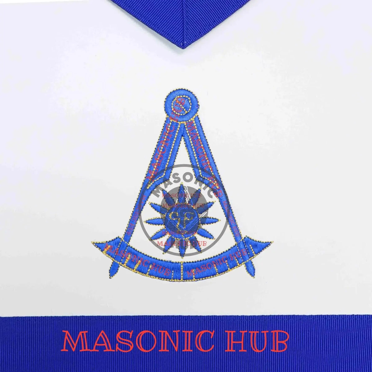 Past Master Masonic Apron Compass & Quadrant with Sun Emblem Machine Embroidery Masonic Hub