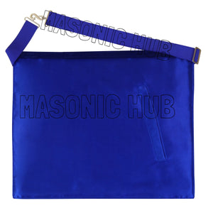 Masonic Master Mason 100% Lambskin Apron – Blue Velvet with Silver Bullion Embroidery Masonic Hub