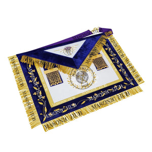 Masonic Grand Lodge Sentinel Regalia Set – Hand Embroidered Lambskin Apron Masonic Hub