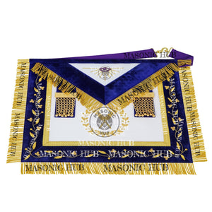 Masonic Grand Lodge Secretary Regalia Set – Hand Embroidered Lambskin Apron Masonic Hub