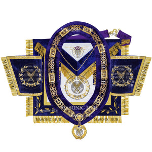 Masonic Grand Lodge Secretary Regalia Set – Hand Embroidered Lambskin Apron Masonic Hub