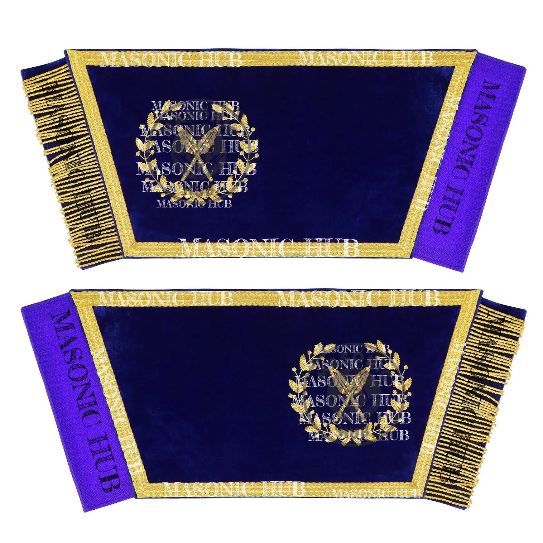 Masonic Grand Lodge Secretary Cuffs Set – Hand Embroidered Gold Bullion Masonic Hub