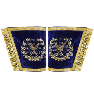 Masonic Grand Lodge Secretary Cuffs Set – Hand Embroidered Gold Bullion Masonic Hub