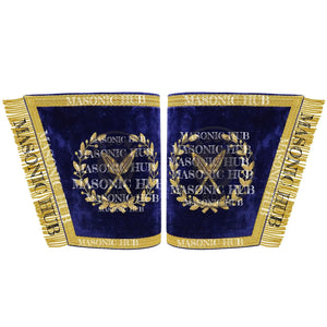 Masonic Grand Lodge Secretary Cuffs Set – Hand Embroidered Gold Bullion Masonic Hub