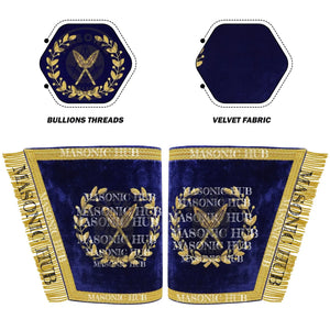 Masonic Grand Lodge Secretary Cuffs Set – Hand Embroidered Gold Bullion Masonic Hub