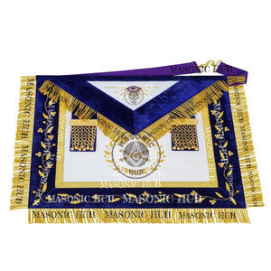 Masonic Grand Lodge Marshal Regalia Set – Hand-Embroidered Lambskin Apron Masonic Hub