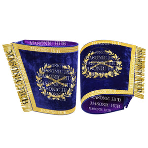 Masonic Grand Lodge Marshal Officer Cuffs – Handcrafted with Gold Bullion Embroidery Masonic Hub