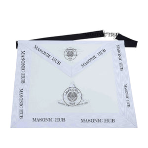 New Freemason Past Master Apron All White with Sun Emblem Machine Embroidery Masonic Hub